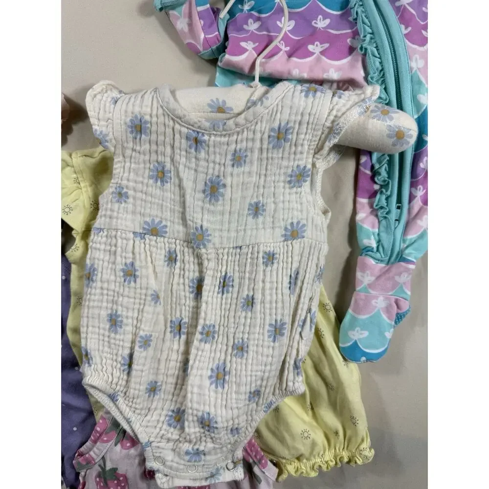 Baby Girl Clothes Lot Size 0-3 Months Summer Romper Dress RuffleButts Kyte Honey